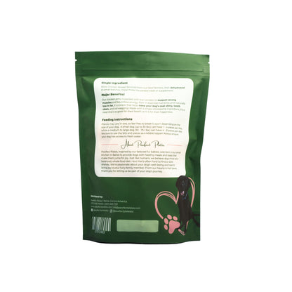 Chicken breast Jerky back of packaging with ingredients and about us